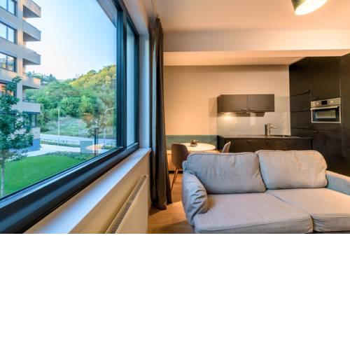 Bratislava center, river front, private parking included